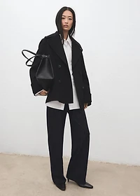 Chalk-stripe straight pants