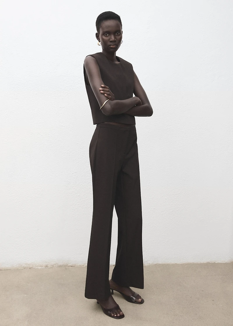 Low-rise flared trousers