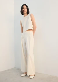 Straight-fit pleated pants