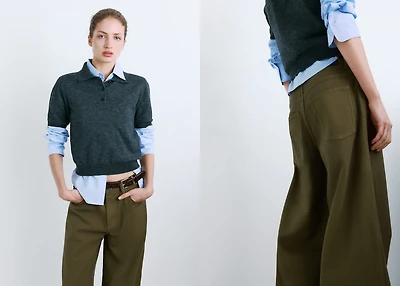 Low-rise balloon jeans