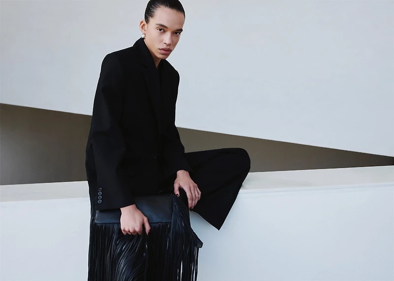 Wide leg suit trousers