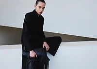 Wide leg suit trousers