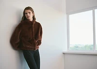 Faux-fur jacket with pockets