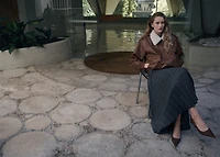 Checked pleated skirt