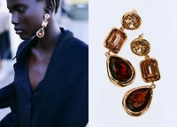 Combined long earrings