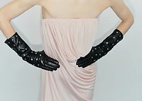 Studded leather gloves