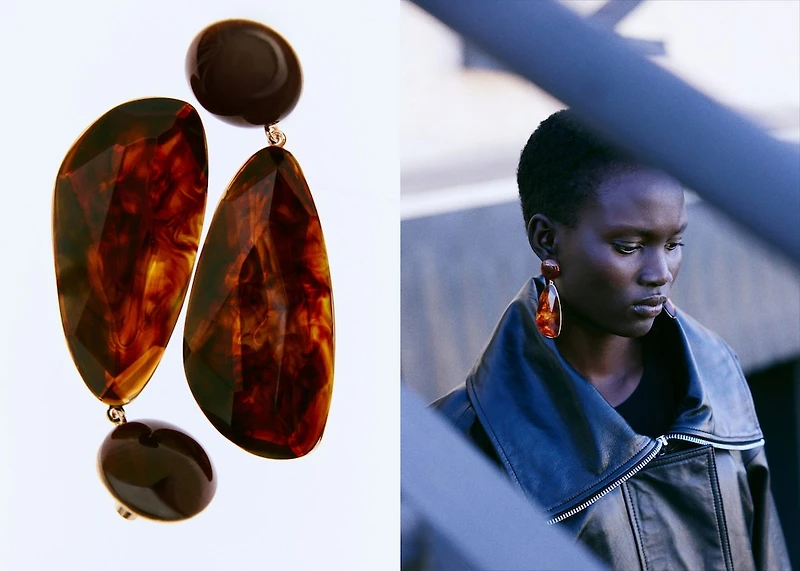 Resin pendant earrings