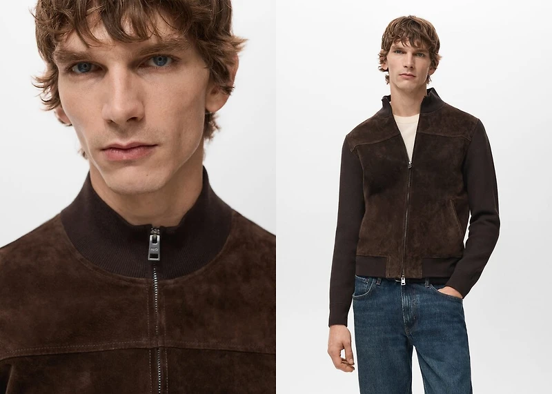 Suede leather jacket