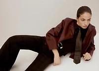 Faux-leather jacket with pockets