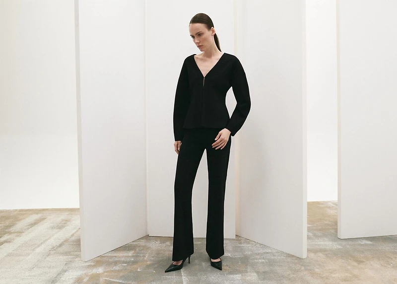 Side slit knit pants