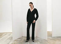 Side slit knit pants