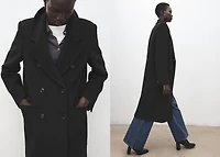 Double-breasted wool coat