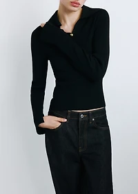 Turned-up straight jeans