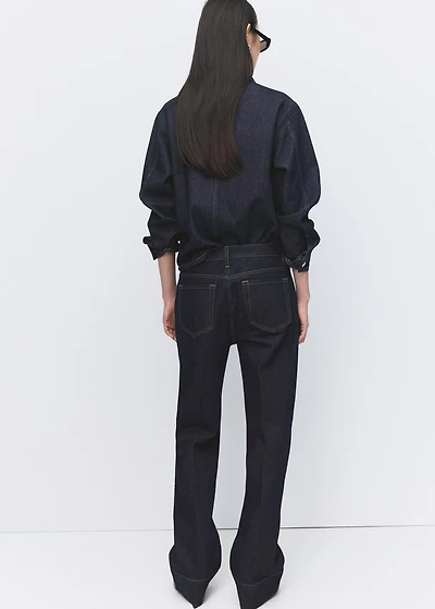 Straight-leg jeans with seam stitching