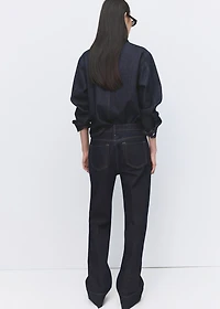 Straight-leg jeans with seam stitching