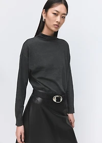 Draped turtleneck sweater