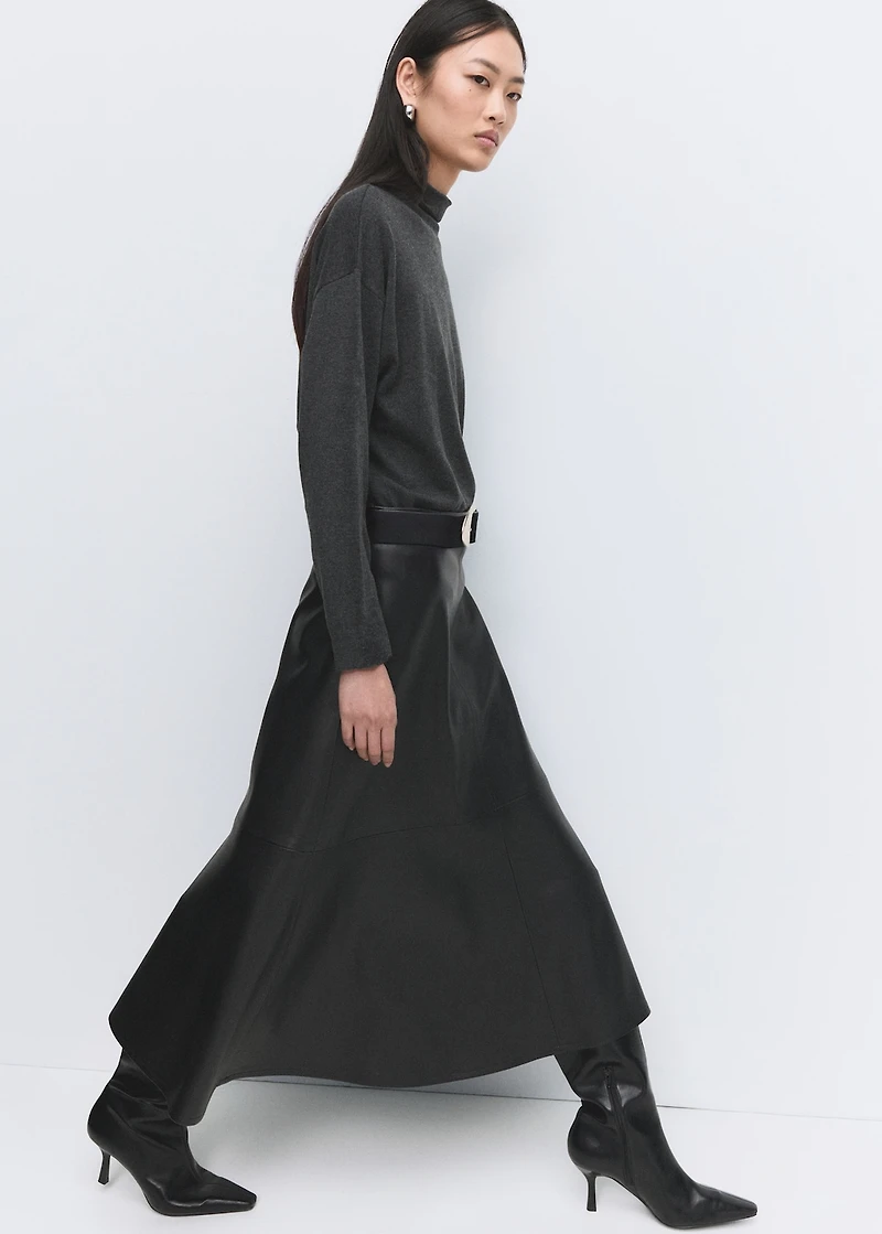 Draped turtleneck sweater