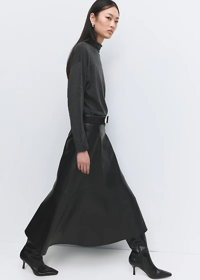 Draped turtleneck sweater