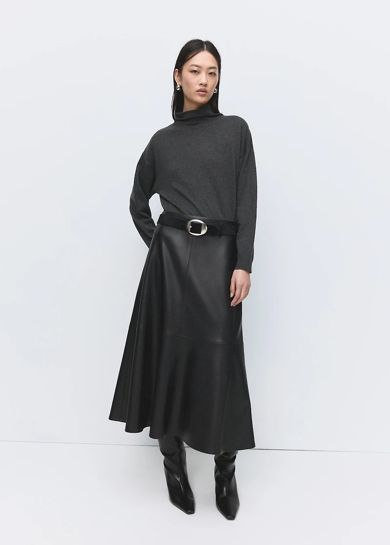 Draped turtleneck sweater