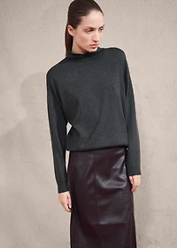 Draped turtleneck sweater
