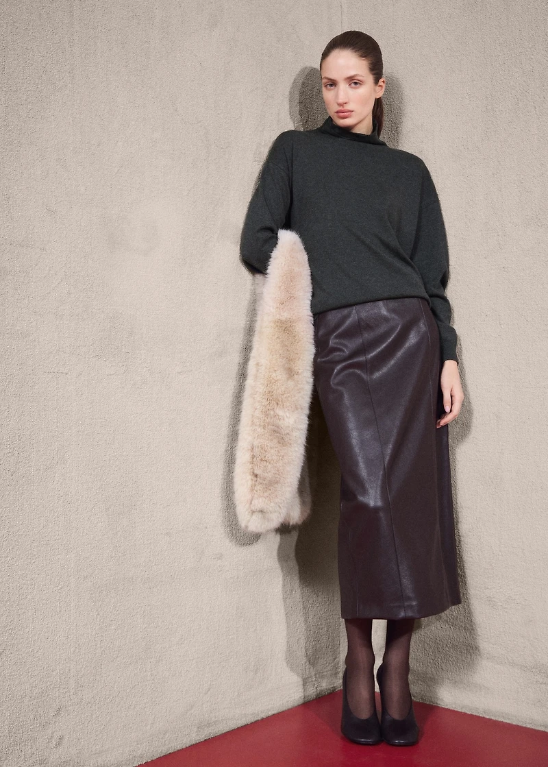 Draped turtleneck sweater