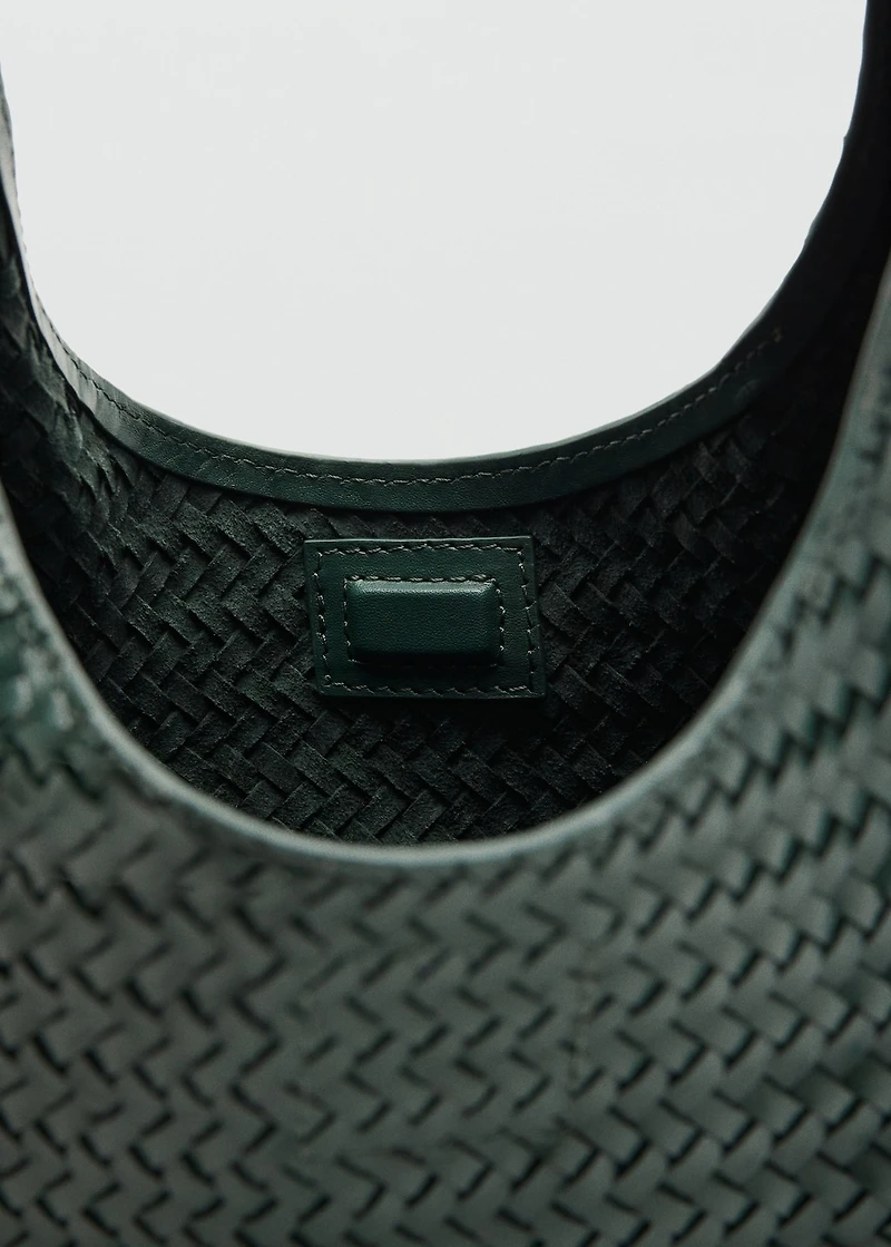 Mini braided leather bag