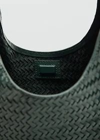 Mini braided leather bag