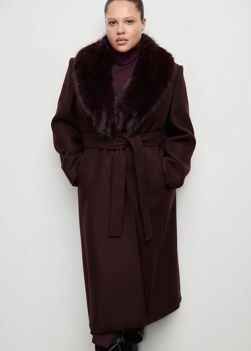 Manteco wool coat with fur collar