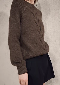 Braided sweater with perkins neck