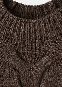 Braided sweater with perkins neck