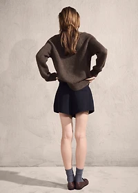 Braided sweater with perkins neck