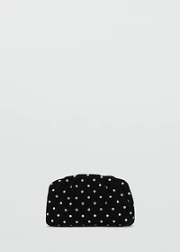 Velvet clutch with rhinestones