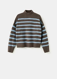 Oversized striped turtleneck sweater
