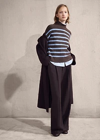 Oversized striped turtleneck sweater