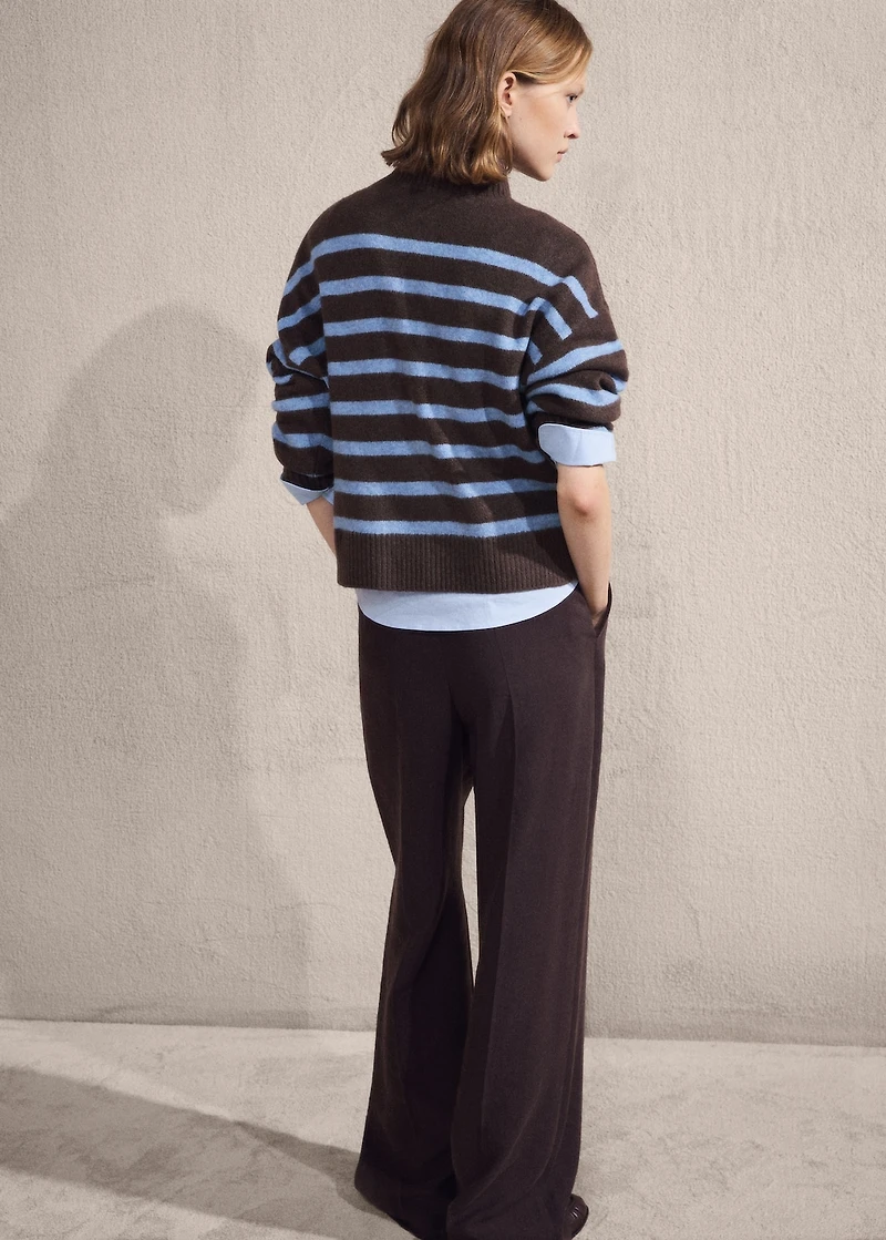 Oversized striped turtleneck sweater