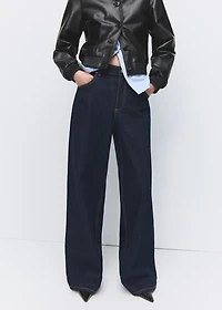 Low-rise wide-leg jeans