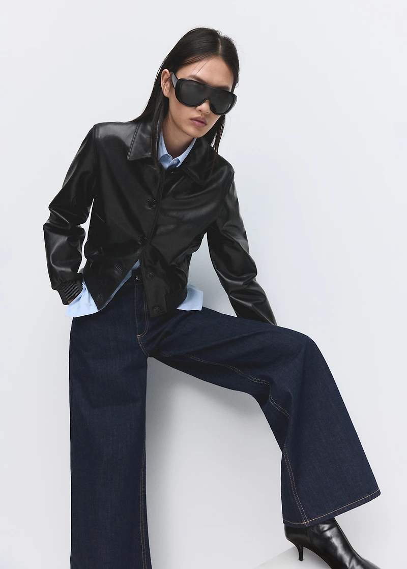 Low-rise wide-leg jeans