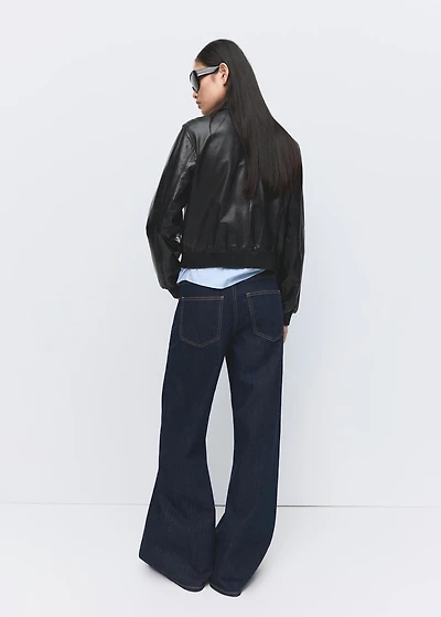 Low-rise wide-leg jeans