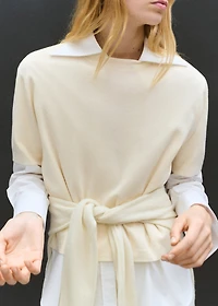 Short-sleeved wool sweater