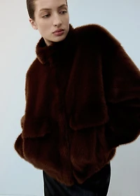 Faux-fur jacket with pockets