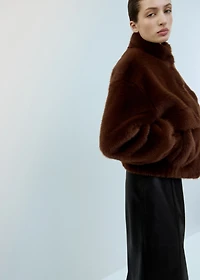 Faux-fur jacket with pockets