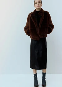 Faux-fur jacket with pockets