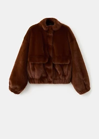 Faux-fur jacket with pockets