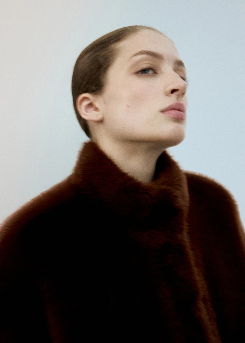 Faux-fur jacket with pockets
