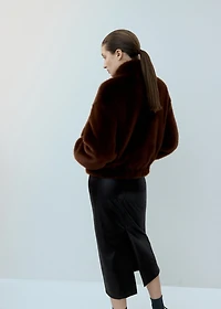 Faux-fur jacket with pockets