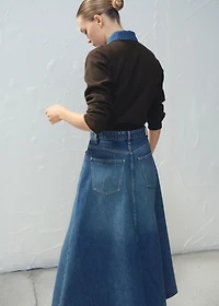 Combined shirt-collar sweater