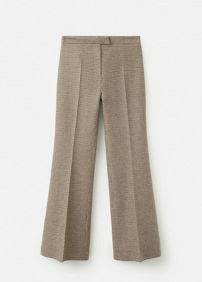 Houndstooth wool-blend trousers