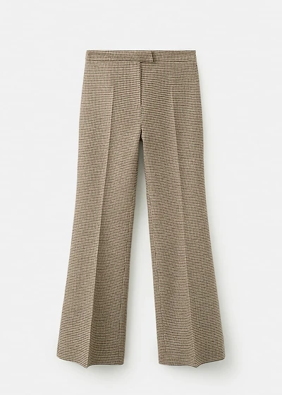 Houndstooth wool-blend trousers