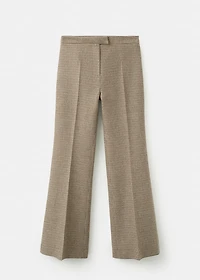 Houndstooth wool-blend trousers