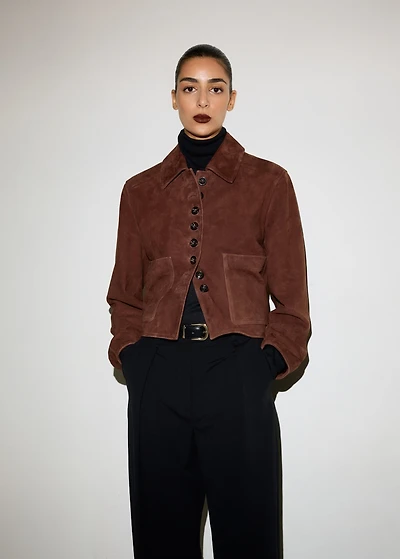 Suede jacket with buttons